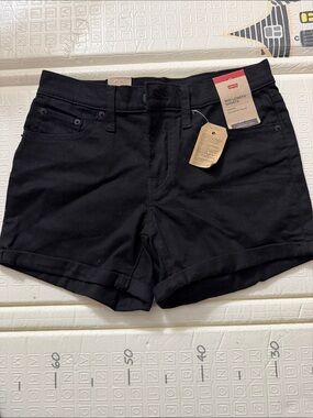 Levi's Black Women's Mid-Length Jean Shorts